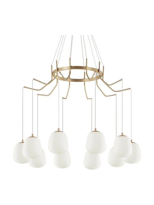 Φωτιστικό Οροφής Karousel 206394 82,5x112/133cm 10xG9 15W Gold Ideal Lux